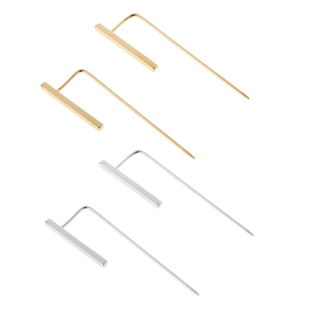 Unique Fashion Punk Line Pattern Metal Earrings Simple Chic Silver Plated