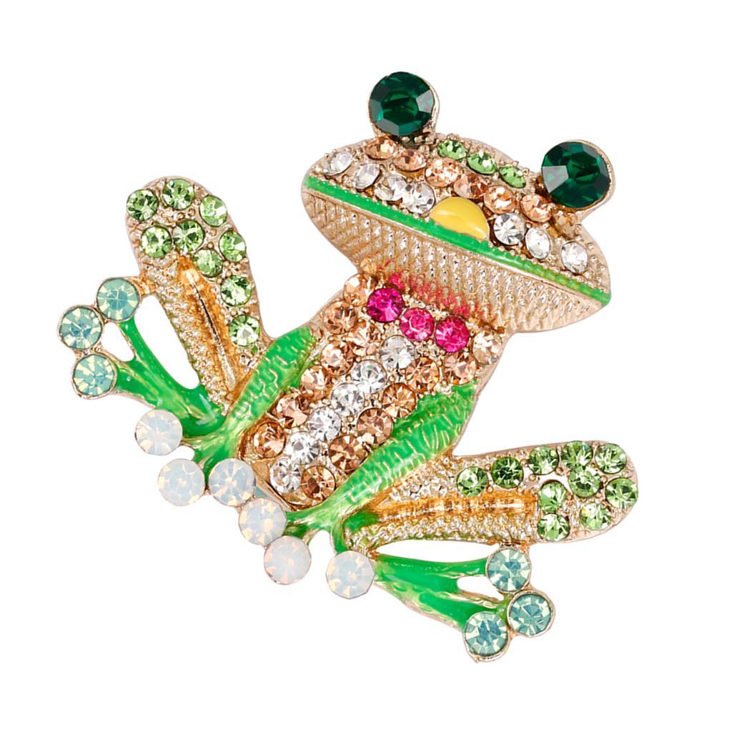 Fancy Insect Frog Brooch Wedding Bouquet Accessory Enamel Crystal Pin Brooch