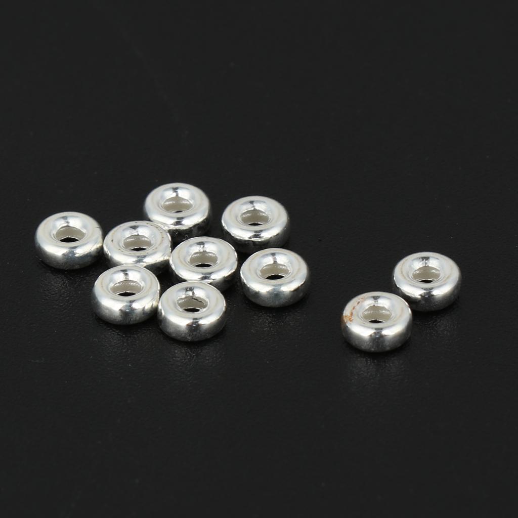 10 Pieces Jewelry Making Bead DIY Bracelet Necklace Beads  Silver 0.4cm