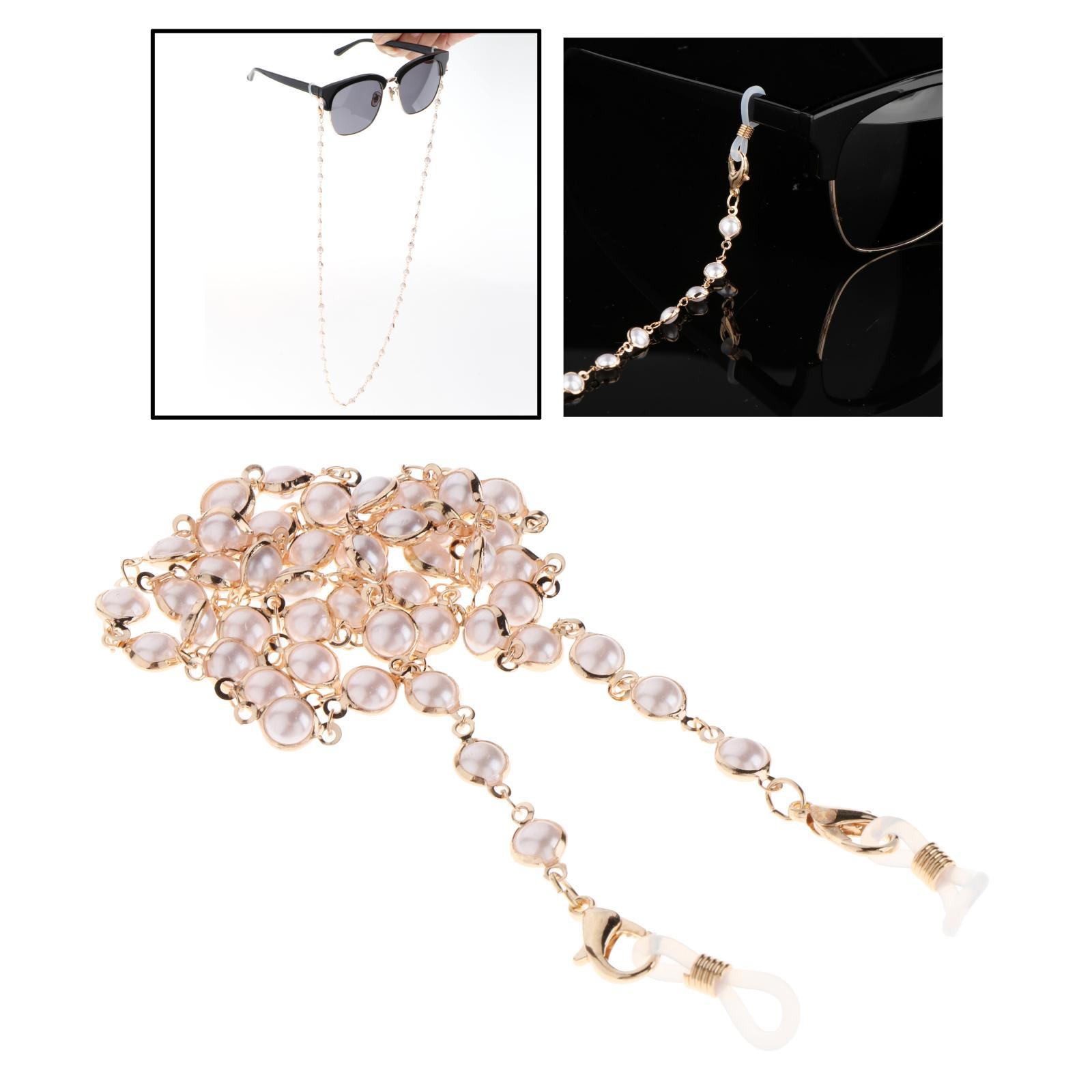 Metal Beaded Eyeglass Chains Chian Strap Holder Neck Chain White Black