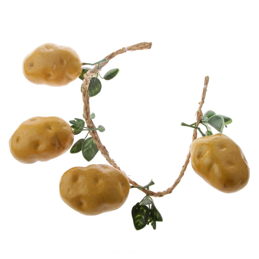 4x4pcs /String Artificial Potato Photography Props Home Restaurant Decoration