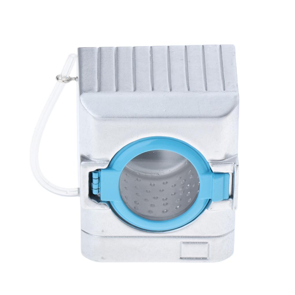 1/12 Dollhouse Miniature Alloy White Washing Machine Bathroom Furniture Accs