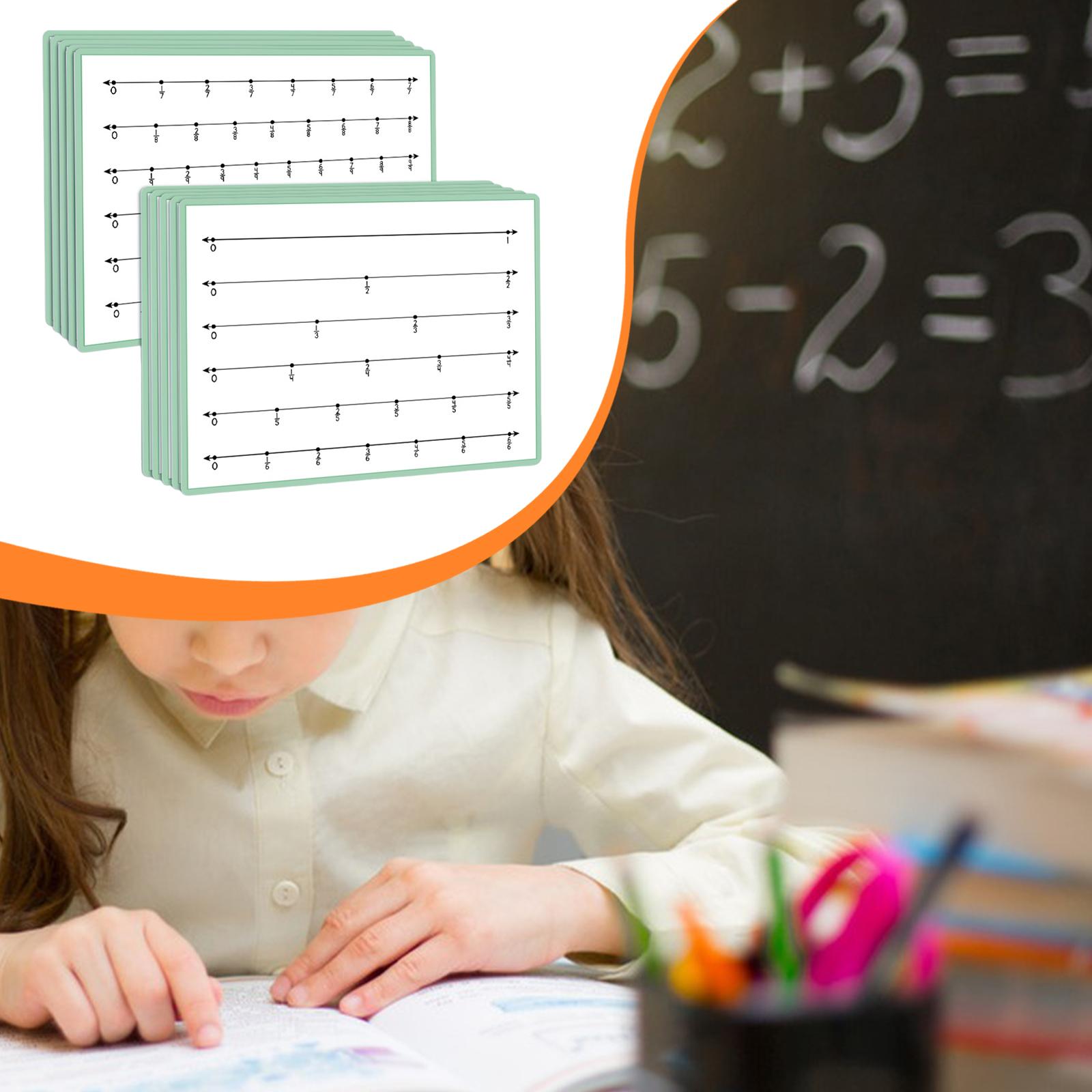 10x Fraction Manipulatives Flash Cards for Students Homeschool 4TH-8TH Grade