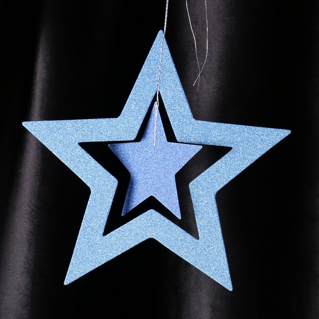 7pcs Glitter Star Garland Birthday Party Ceiling Hanging Decoration-Blue