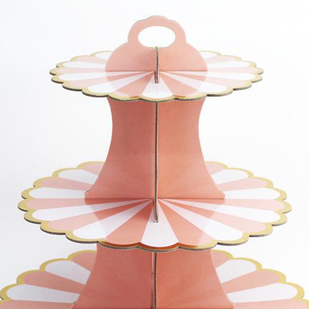 Cupcake Stand Dessert Serving Tray for Baby Shower Graduation Party Pink