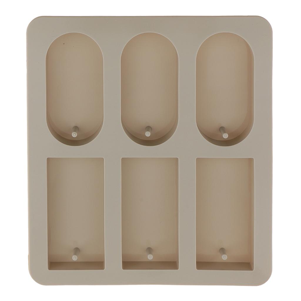 3x6Cavity Silicone Aroma Wax Tablet Mold Wax Soap Candle Mould Rectangle&Round