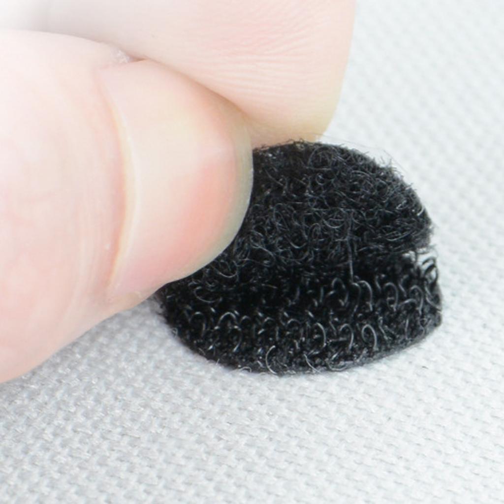 100Pairs 2mm Sticky Back Coin Hook & Loop Self Adhesive Dots Tapes Black