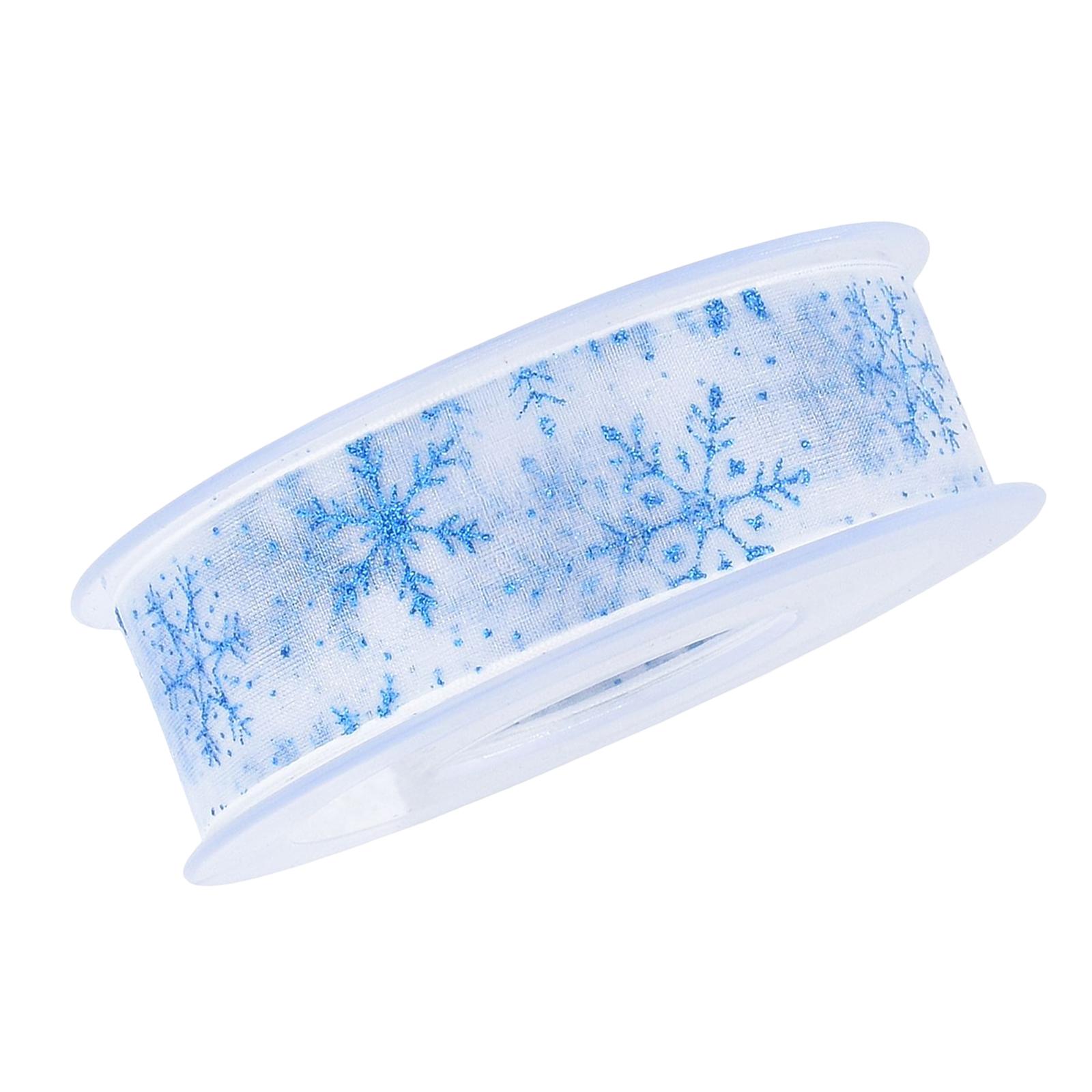 Snowflake Ribbon Christmas DIY Gift Wrapping for Wreath Valentines Day Blue