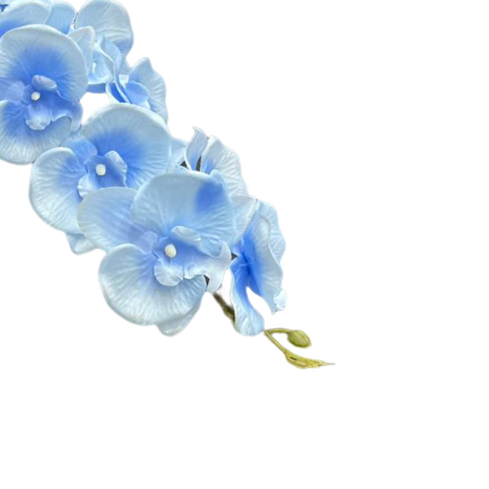 Orchid Flowers Stem Plants Party Artificial Butterfly Phalaenopsis Flowers Light Blue