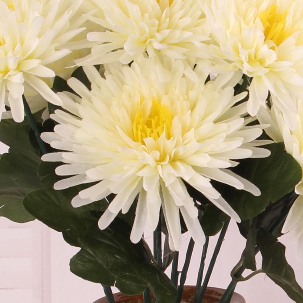 Silk Artificial Flower Chrysanthemums Bouquet Memorial Garden Floral