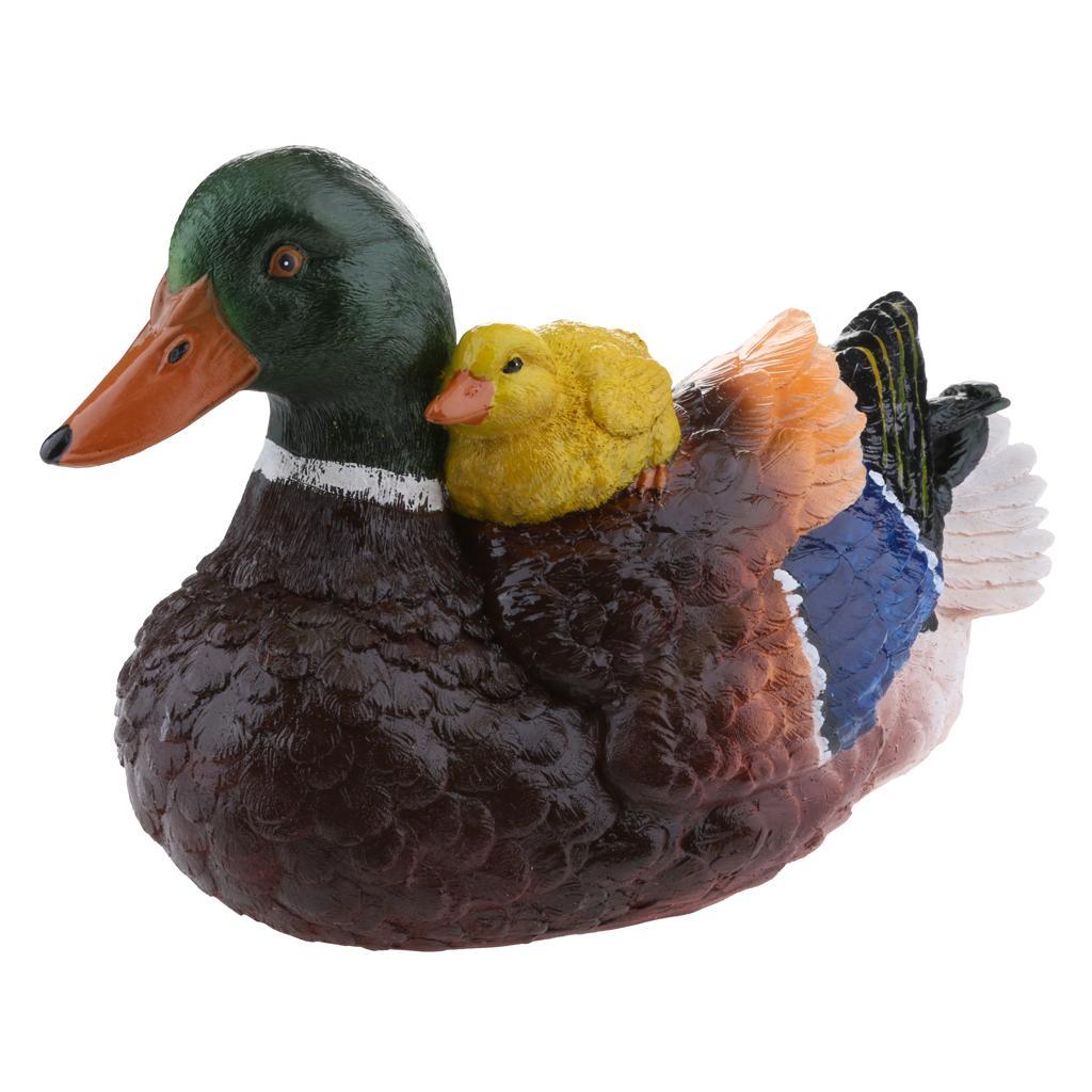 Creative Resin Craft Floating Duck Decoy Garden Ornament Mother and Child