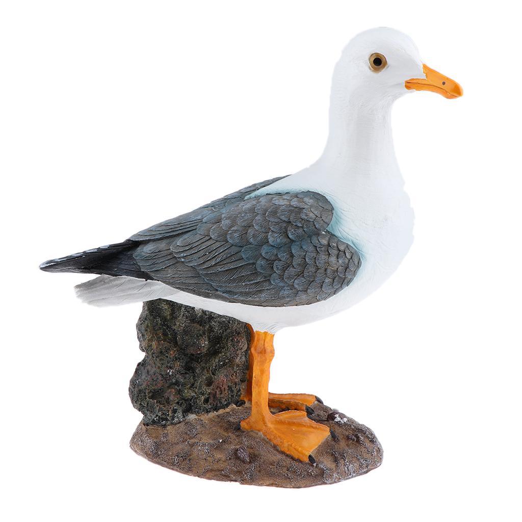 Resin Seagull Statue Garden Ornament Creative Nautical Themed Room ...