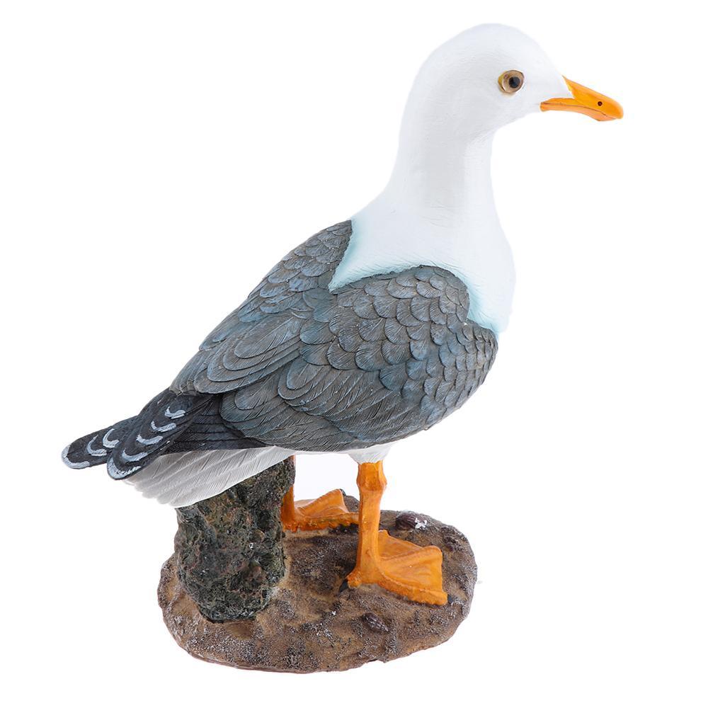 Resin Seagull Statue Garden Ornament Creative Nautical Themed Room ...