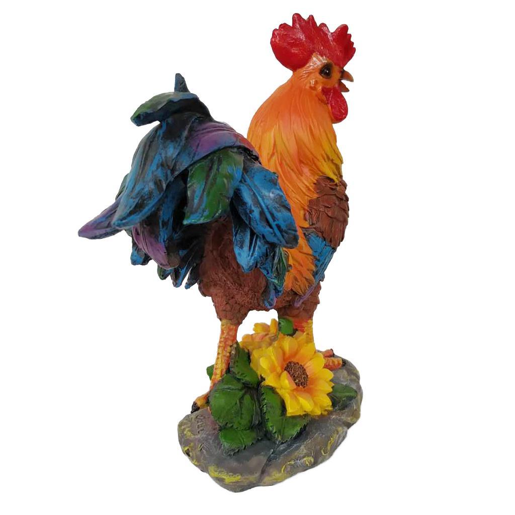 Rustique Métal Coquelet jardin coq animal Ornement Outdoor Indoor Oiseau Statue