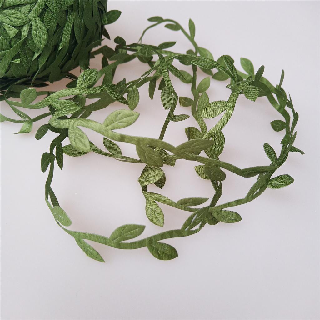1Roll 80m Artificial Vines Rattan Hanging Home Wall Ivy Green Leaves Ribbon