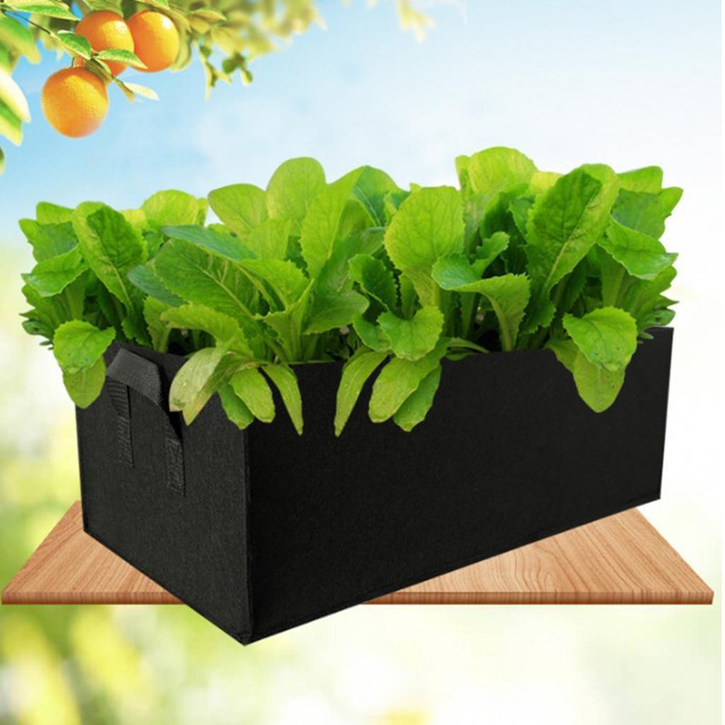 Black Thickened Felt Non-woven Plant Grow Bags Potato Container Black_L