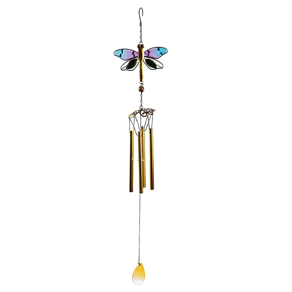 Outdoor Wind Chimes Hanging Musical Wind Chime Dragonfly with 4 Tube