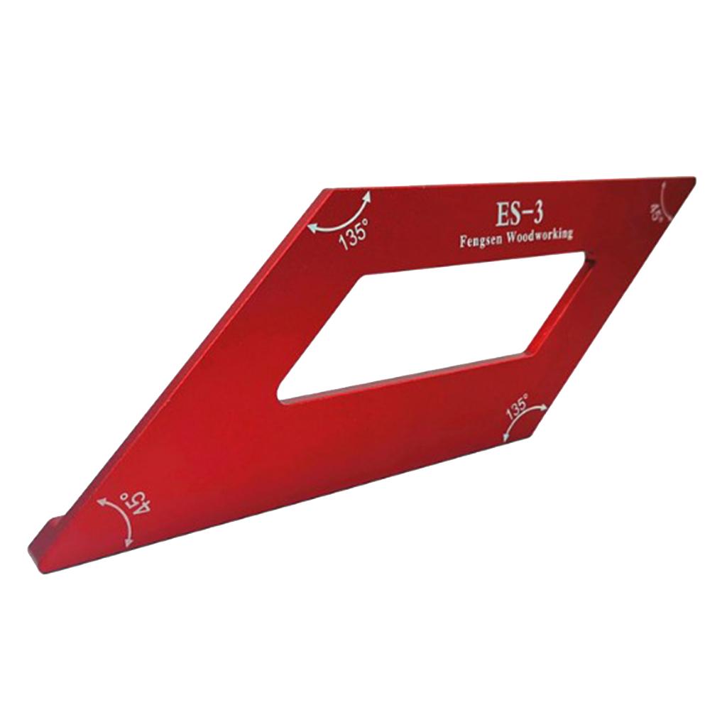 Precision Aluminum Alloy 45/135 Degree Angle Ruler Woodworking Scribe Ruler