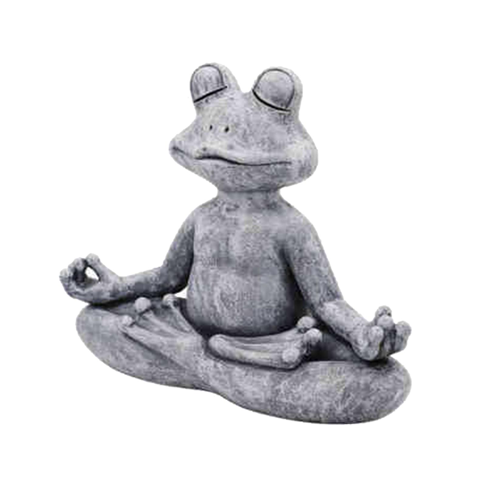 Yoga Pose Statue Meditating Animal Sculpture Garden Figurine Frog 13x9.5cm
