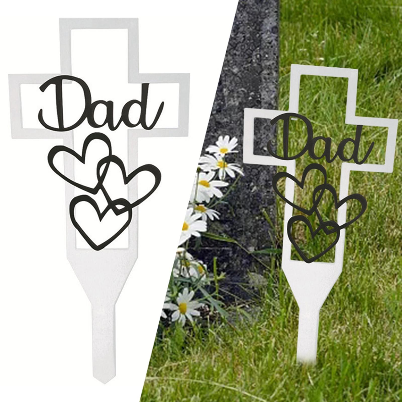 Cross Art Bereavement Statue Waterproof Hollow Remembrance Gifts with Heart  MDOD02