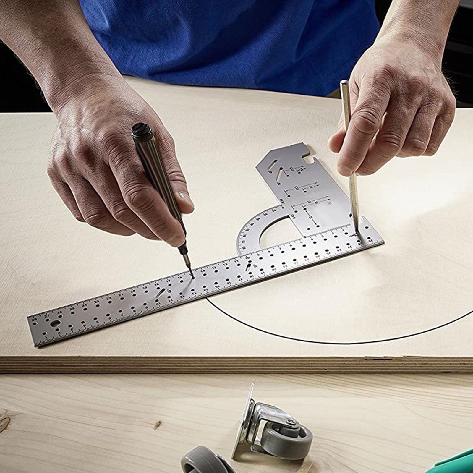 Woodworking Multifunctional Combination Square Angle Ruler for Architects 500mm