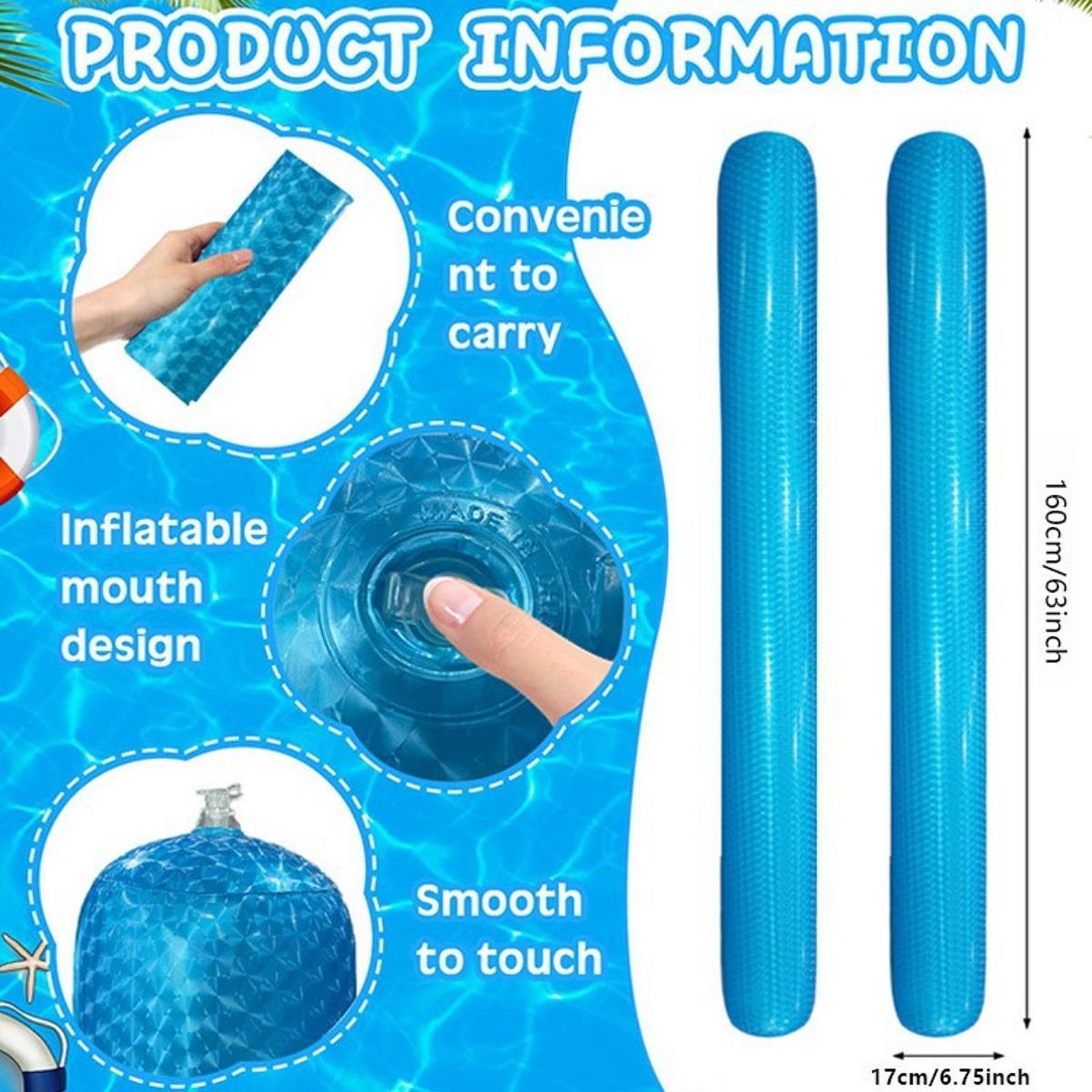 Inflatable Pool Noodle Floats Beach Beginner Lake Float Swimming Pool Noodle Blue