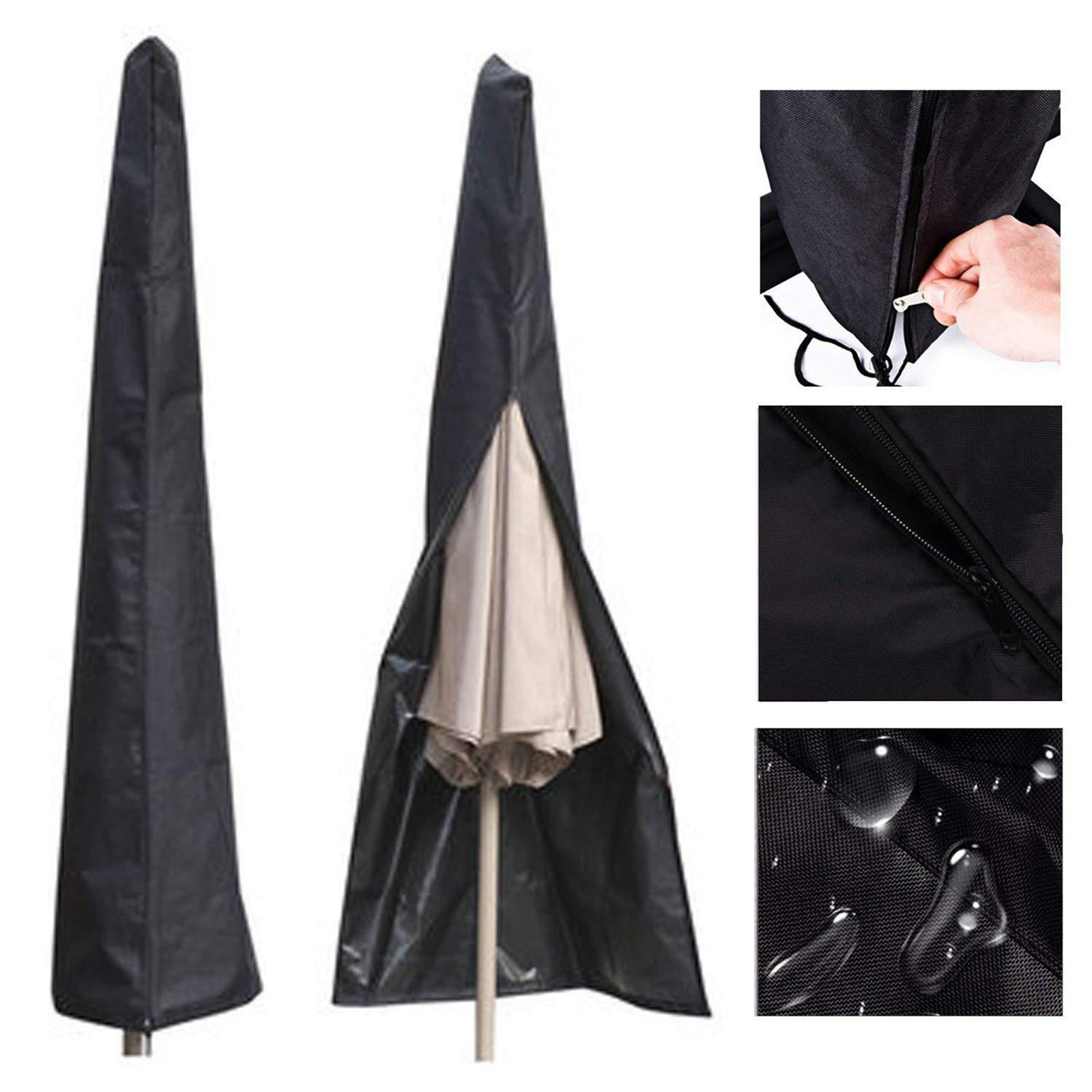 75inch Patio Umbrella Parasol Cover Sturdy Protective Multipurpose Windproof Black