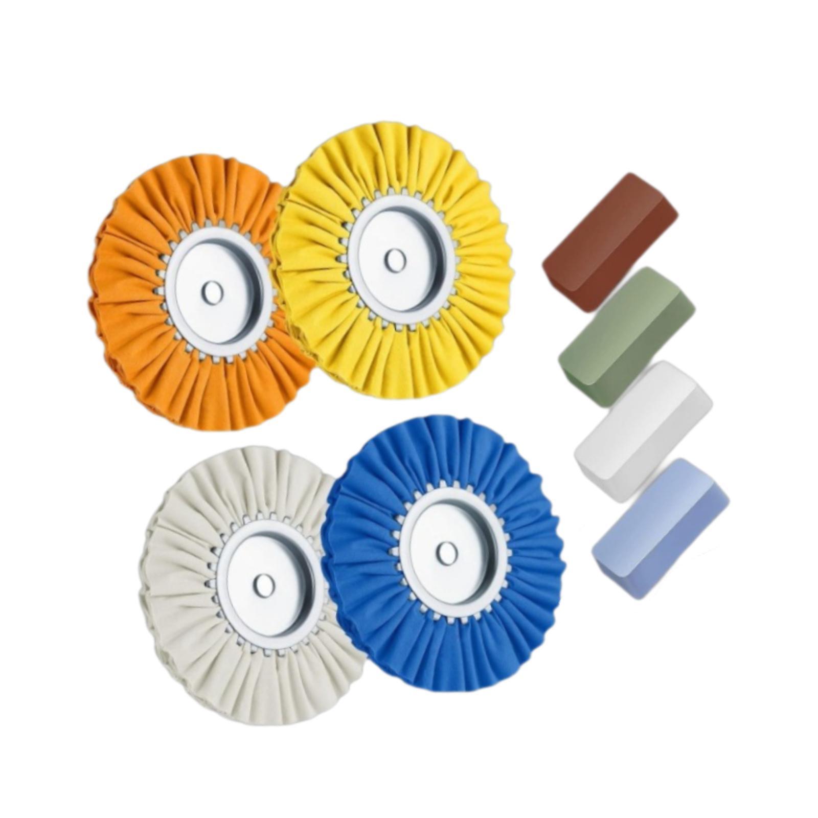 8 Pieces Metal Buffing Wheels Kit Polishing Tool for Copper Aluminum