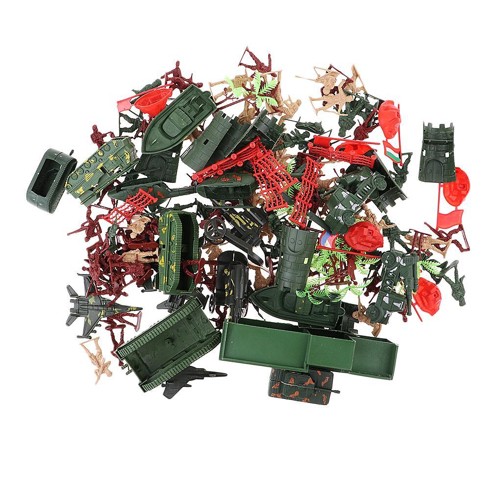 146 pcs Military Playset Plastic Toy Soldiers Army Men 5cm Figures /& Accessories