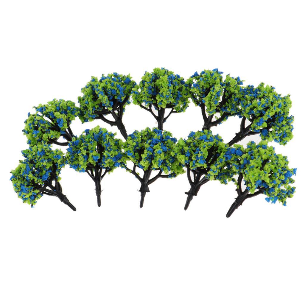 Prettyia Pack of 10 Model Trees 1.9 inch-6.3 inch Model 1/50 Building Layout Train Trees Railroad Scenery 