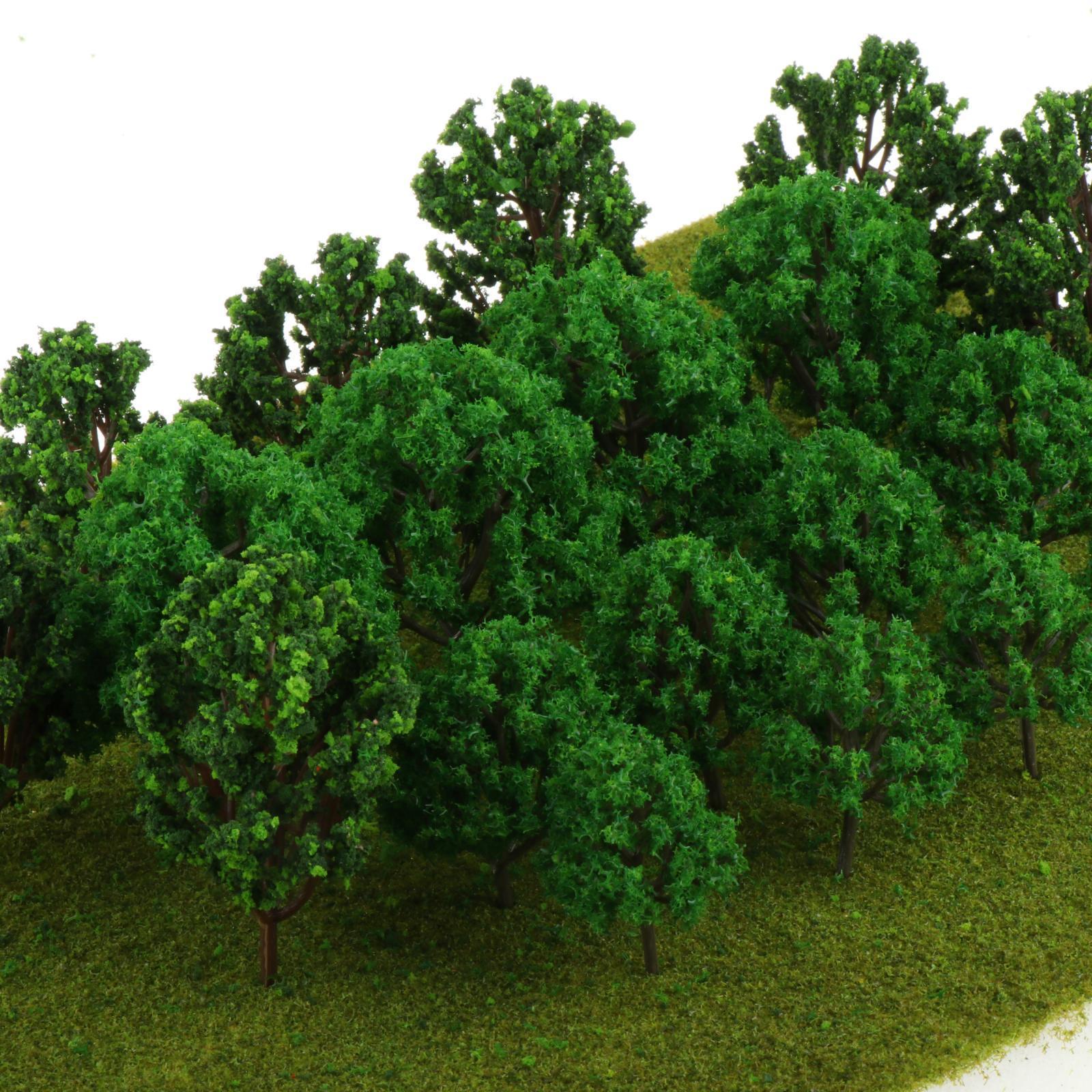 20pcs Plastic Model Trees HO OO Scale Railroad Scene Wargame Park Scenery