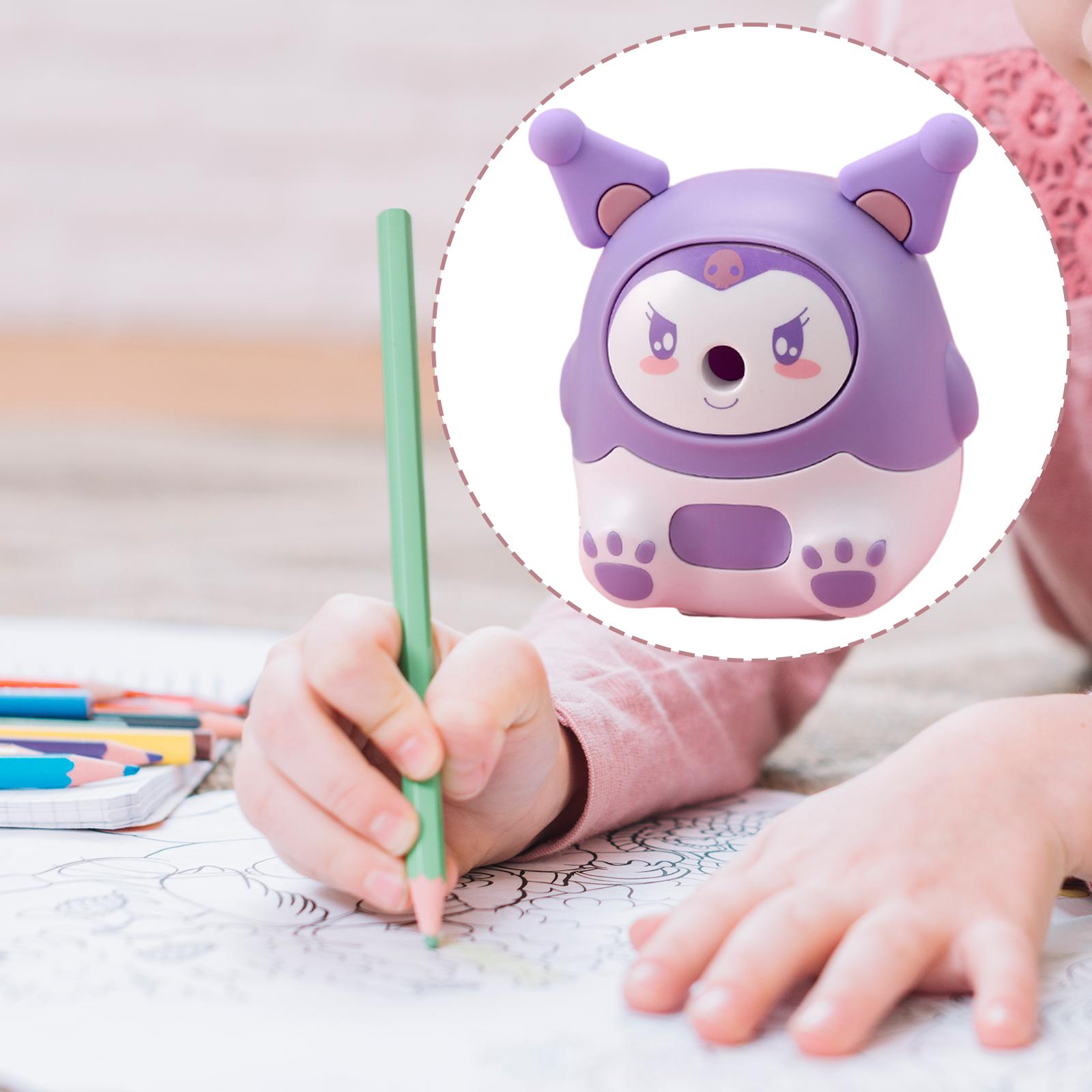 Pencil Sharpener Office Supplies Crayon Sharpener for Home Boys Teacher Violet
