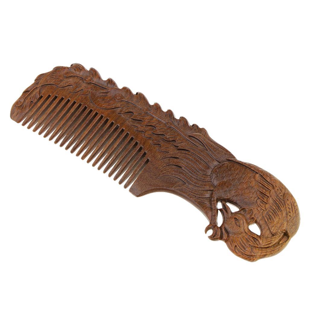 Natural Sandalwood Wide Tooth Comb Hair Styling Detangling Comb Phoenix
