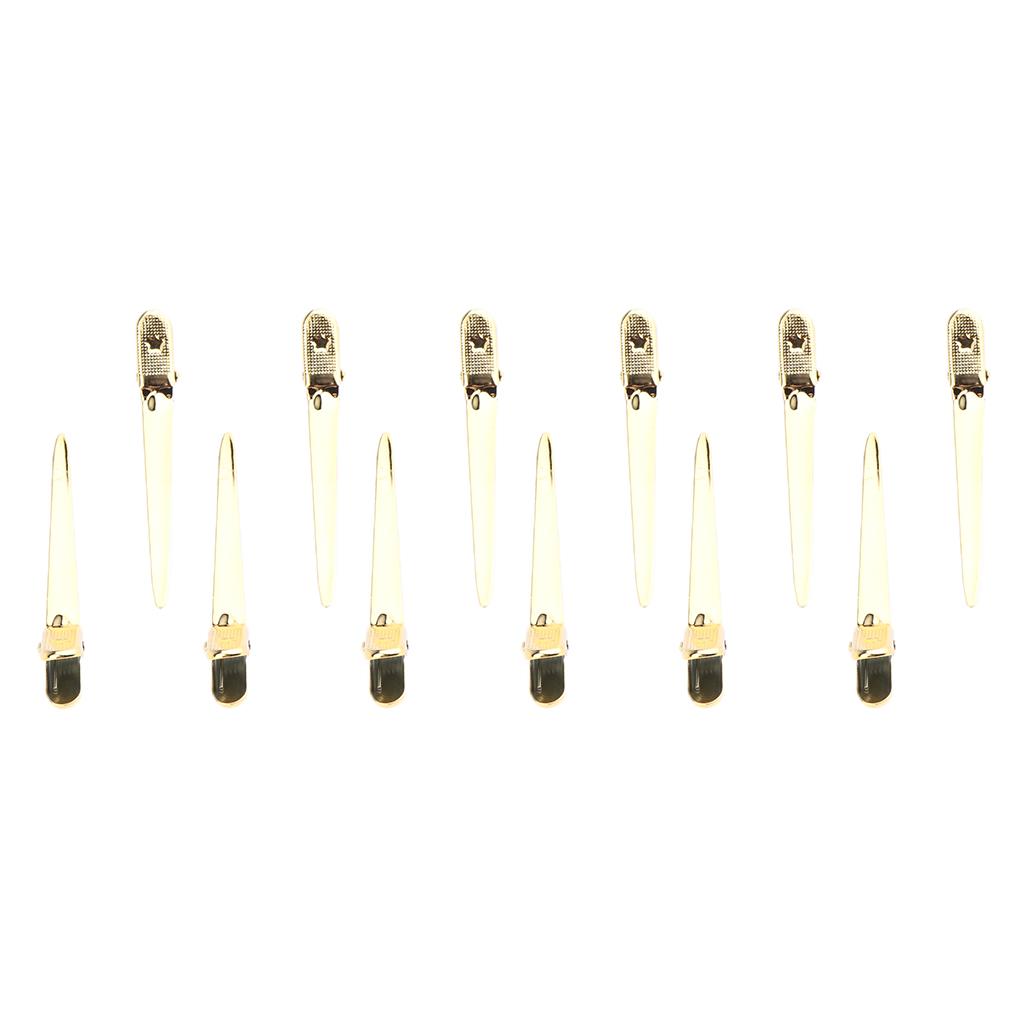 12Pcs Duckbill Hair Sectioning Clips Salon Hairdressing Styling Clamp Gold