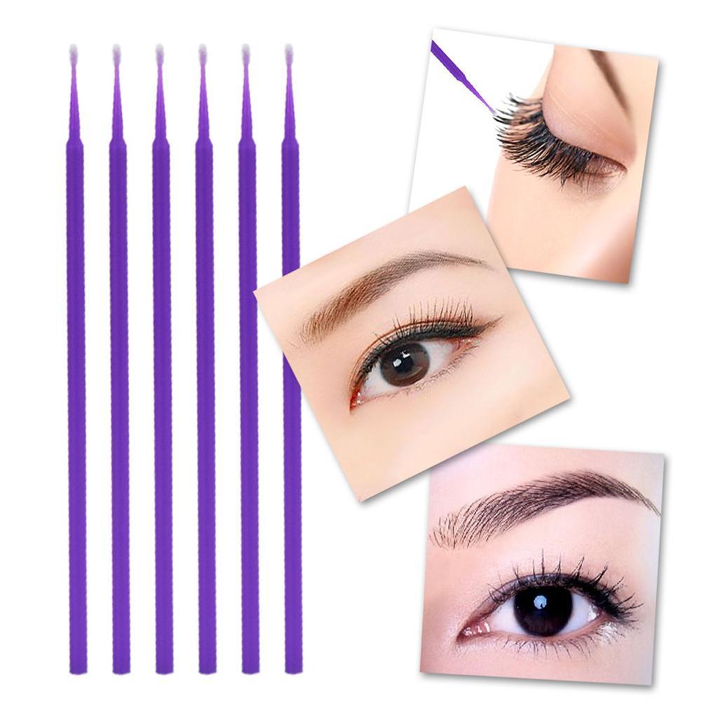 False Eyelashes Extensions Kit Eye Patches Micro Brushes Tweezer Case Set Purple