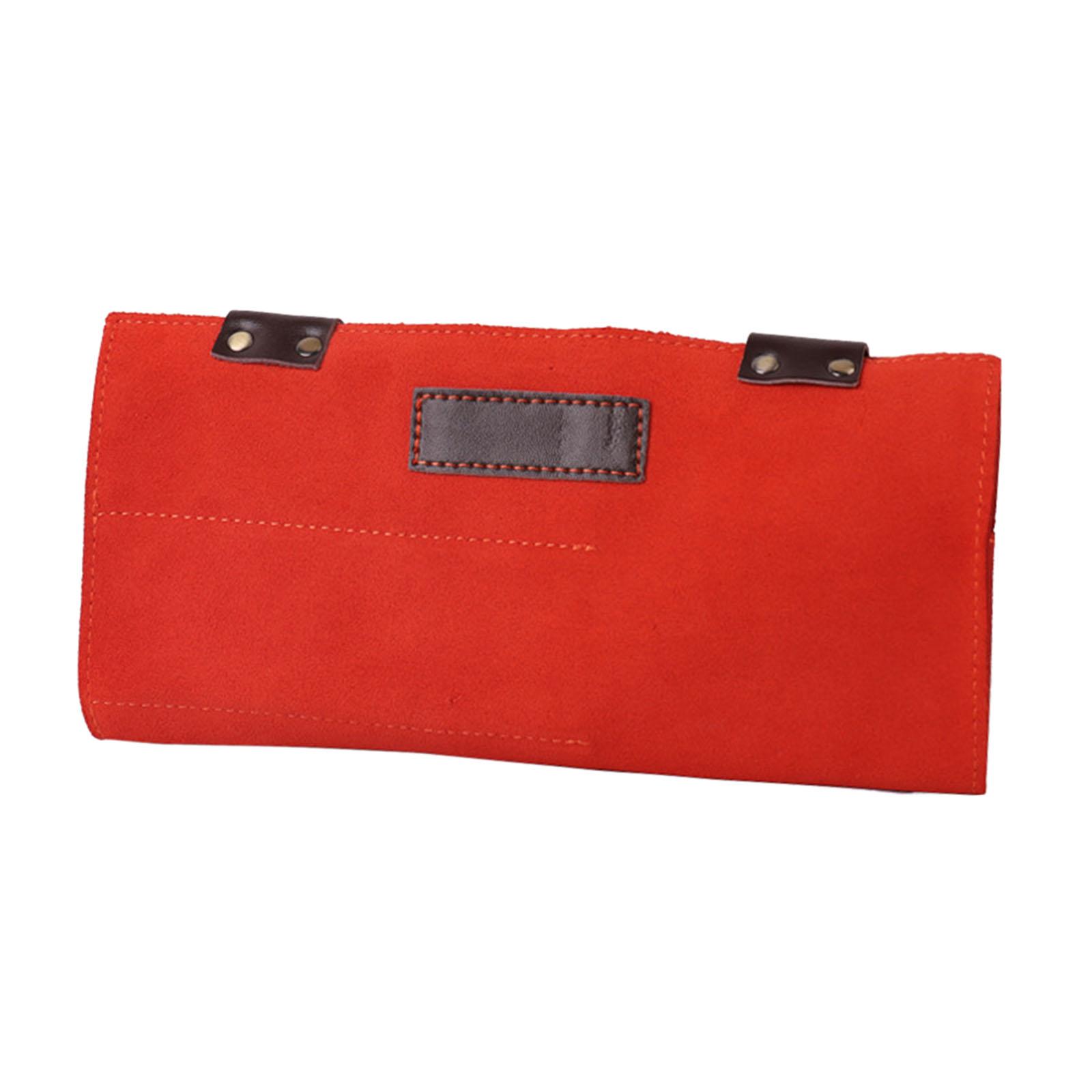 Leather Barber Hairdressing Tools Holder Pouch Scissors Shears Case Bag Red
