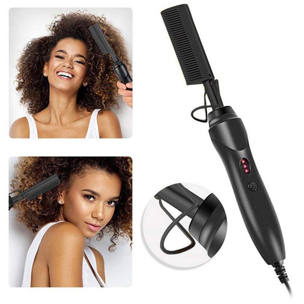 Hot Comb Hair Straightener Heating Comb AntiScald Beard Straightener Comb EU