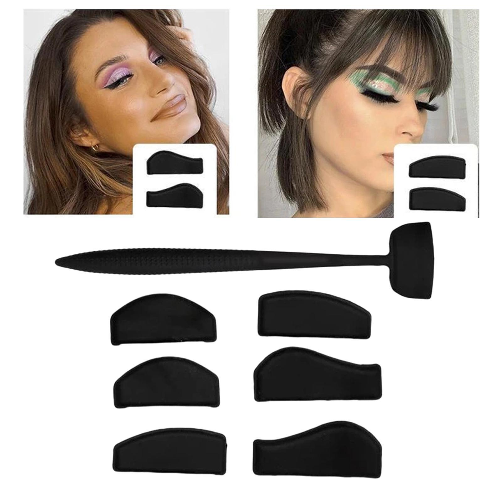 Portable 7Pcs Stamp Crease Line Kit Eyeshadow Fixer Stencil Tool Quick