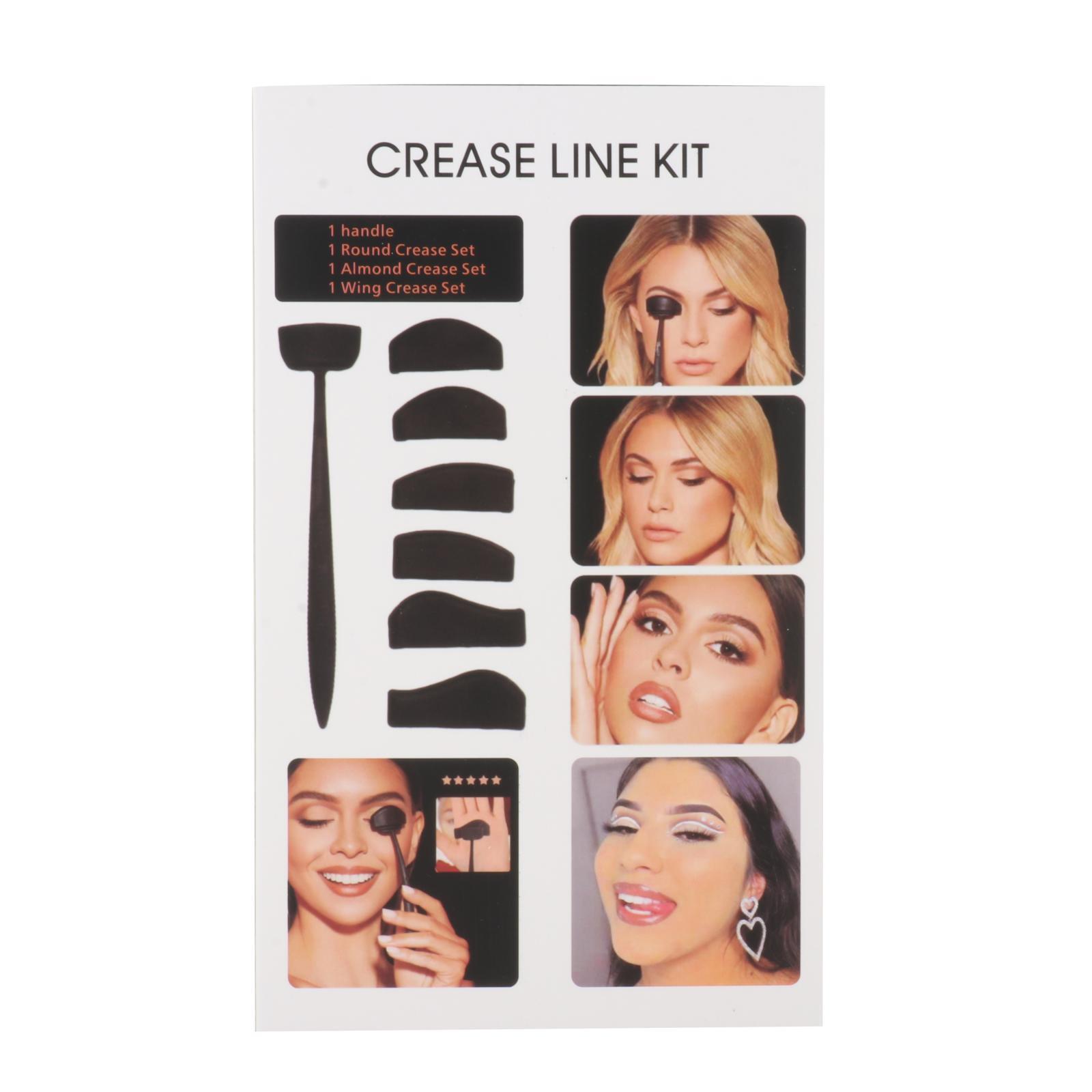 Portable 6Pcs Stamps Crease Line Kit Eyeshadow Fixer Stencil Tool Quick