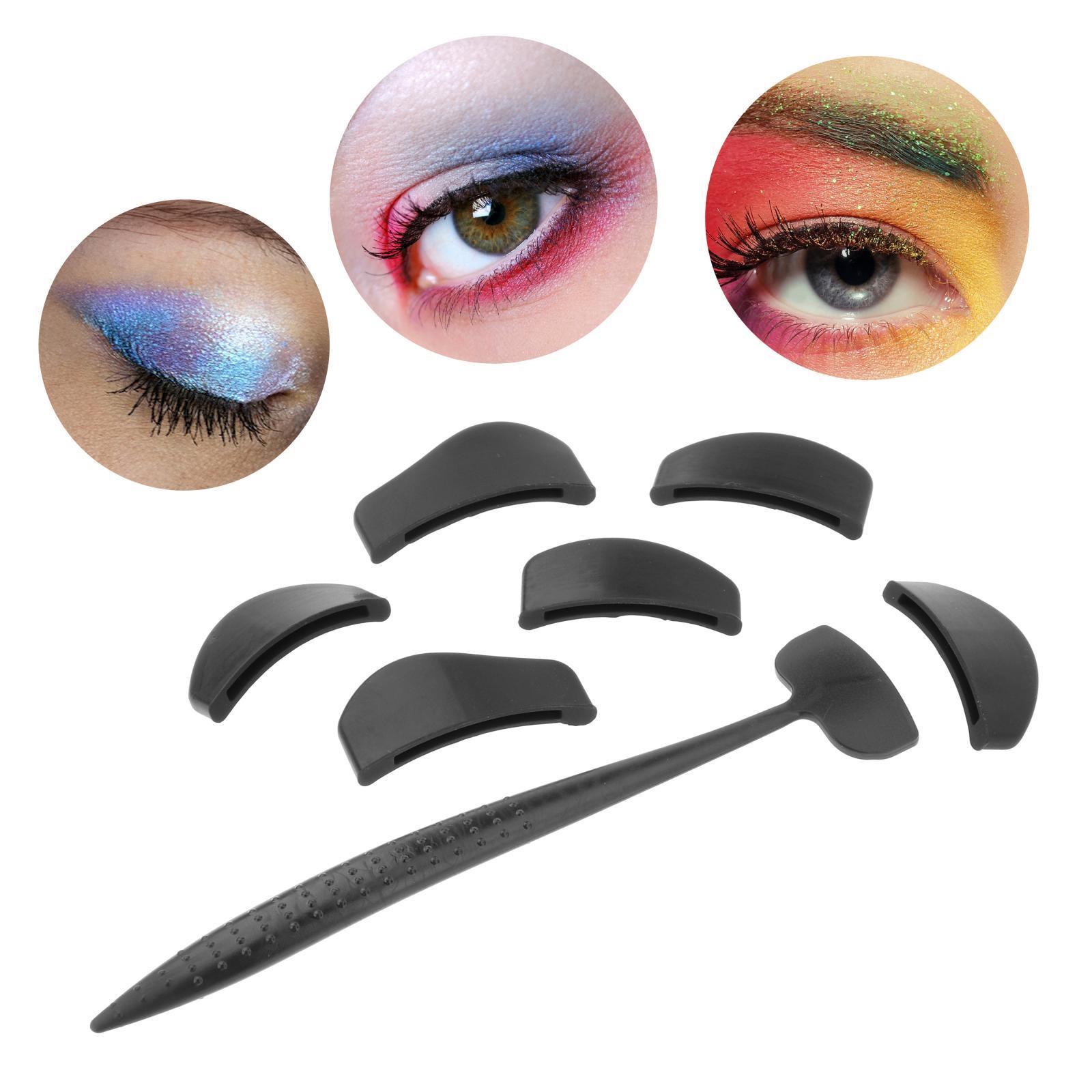 2xPortable 6Pcs Stamps  Line Kit Eyeshadow Fixer Stencil Tool Quick