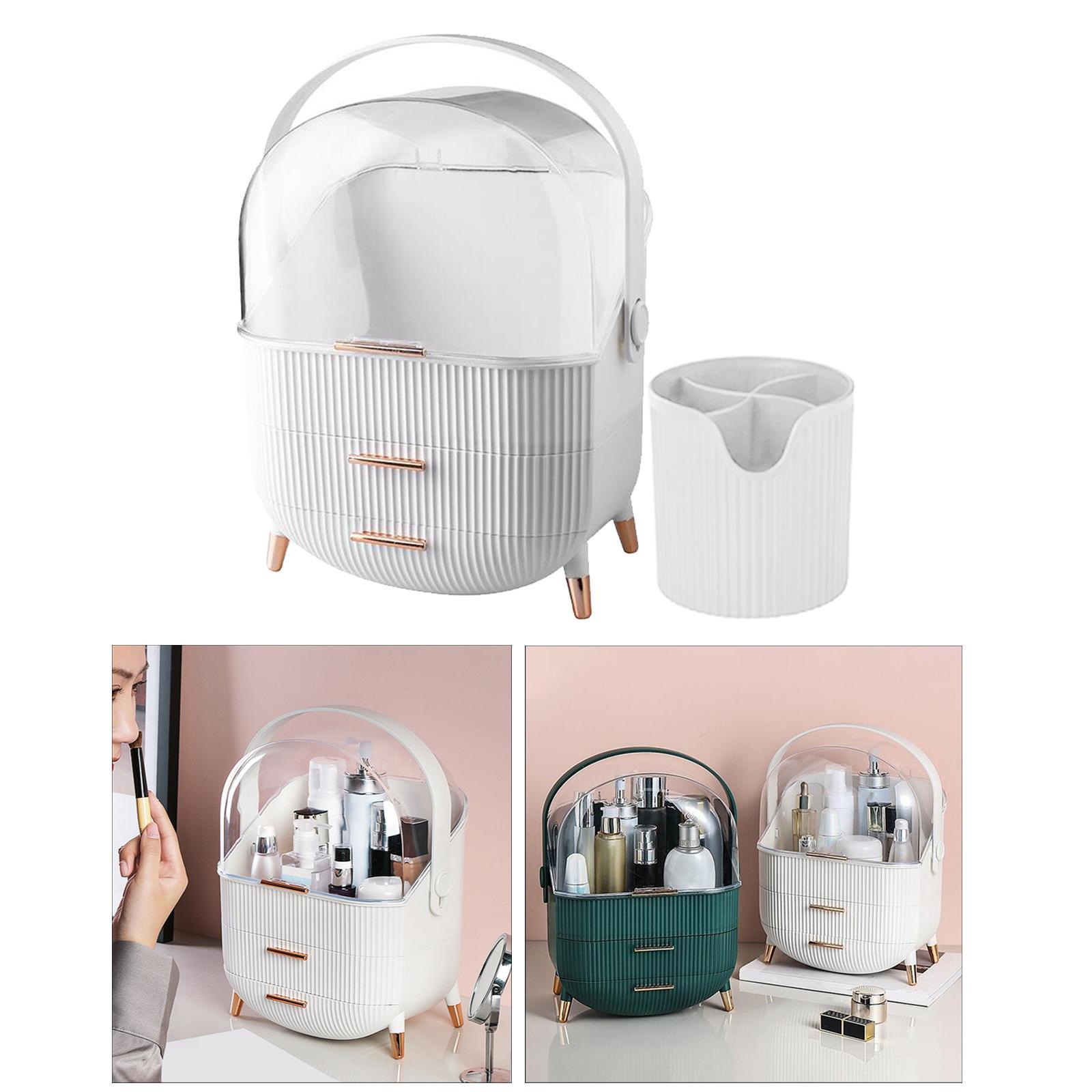 Makeup Holder Cosmetic Organizer Drawer Storage Jewellery Box Dustproof White