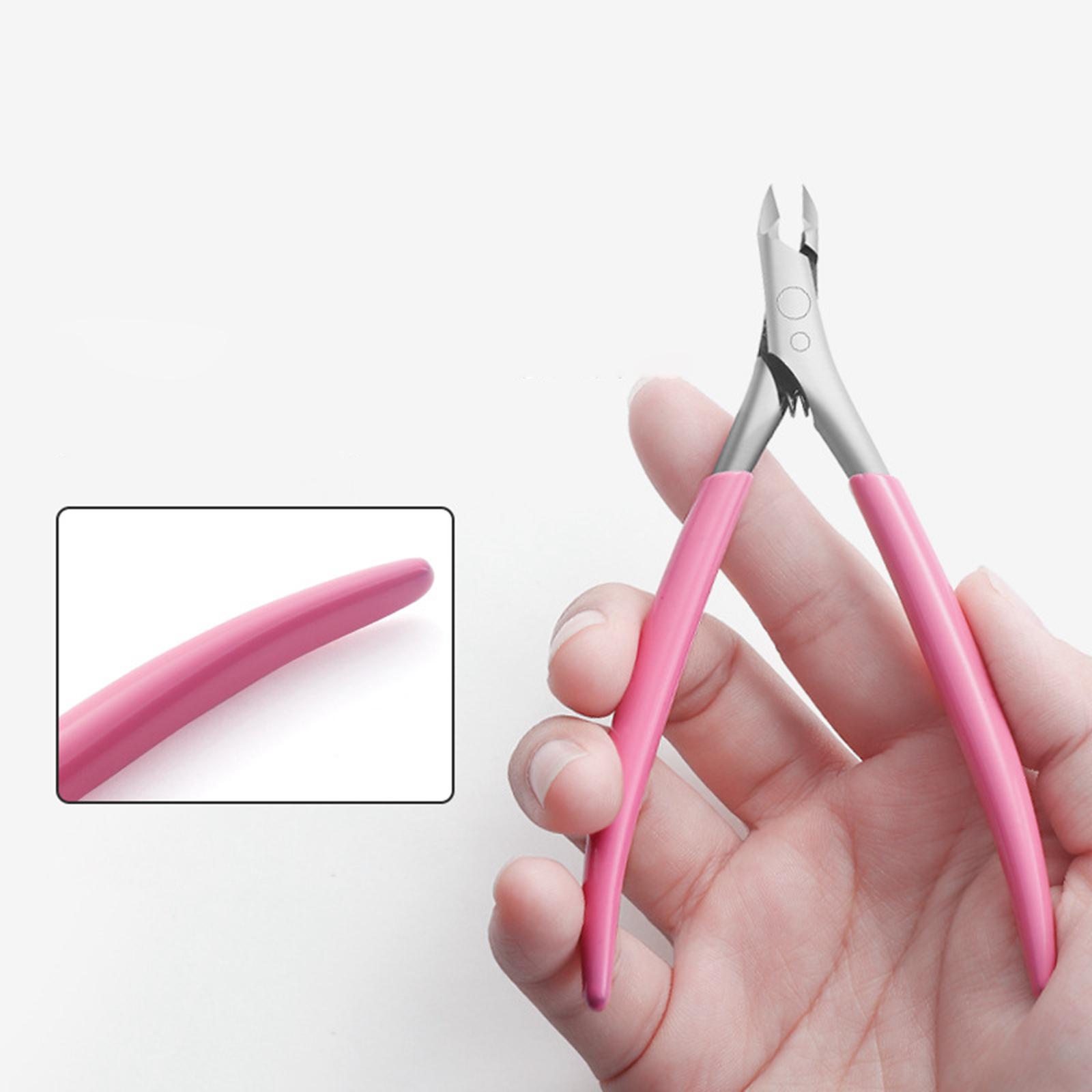 Professional Cuticle Trimmer Nippers Nonslip Handle Pointed 5mm Jaw for Salon