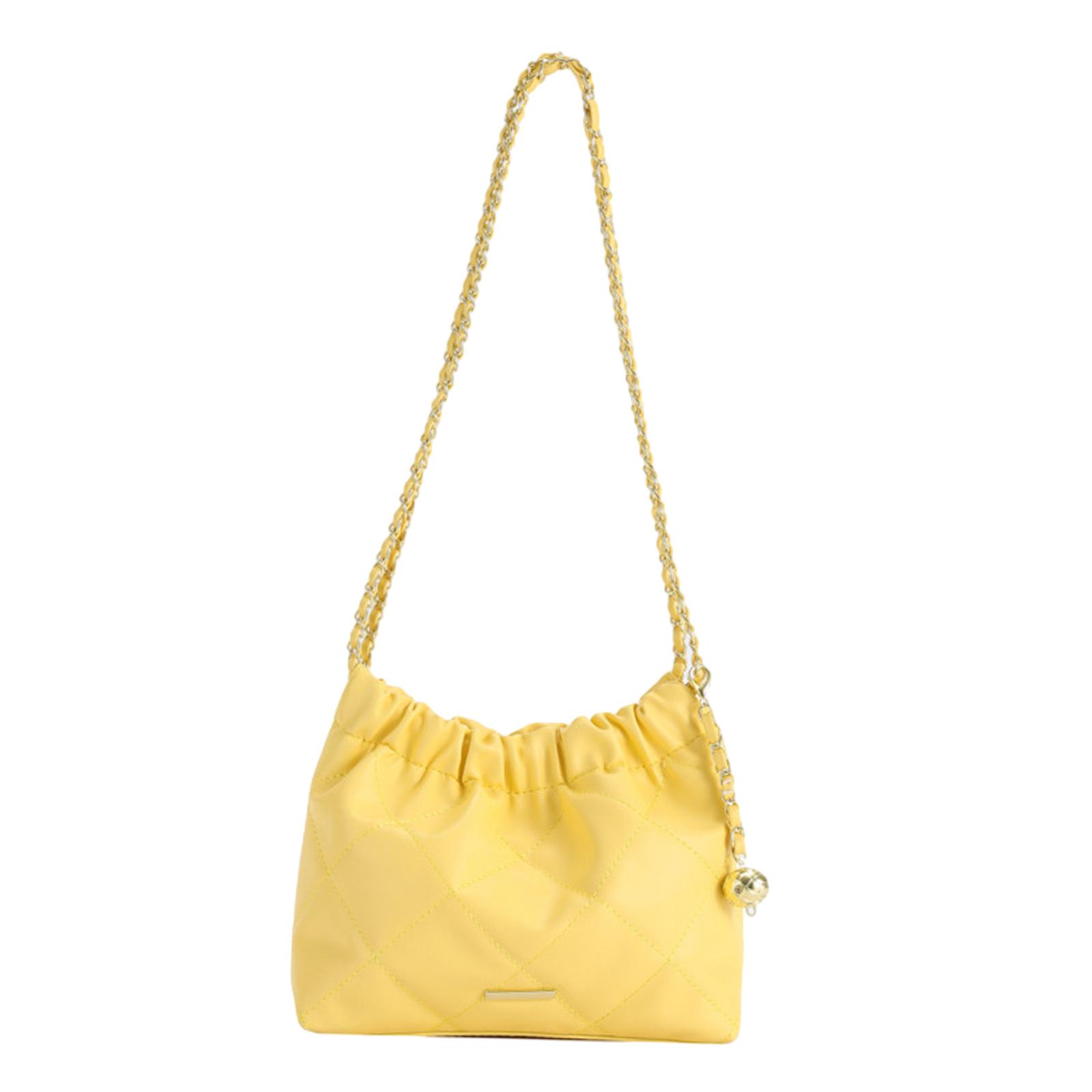 Women Fashion Crossbody Bag Lightweight Chain Strap Handbags for Girls Yellow