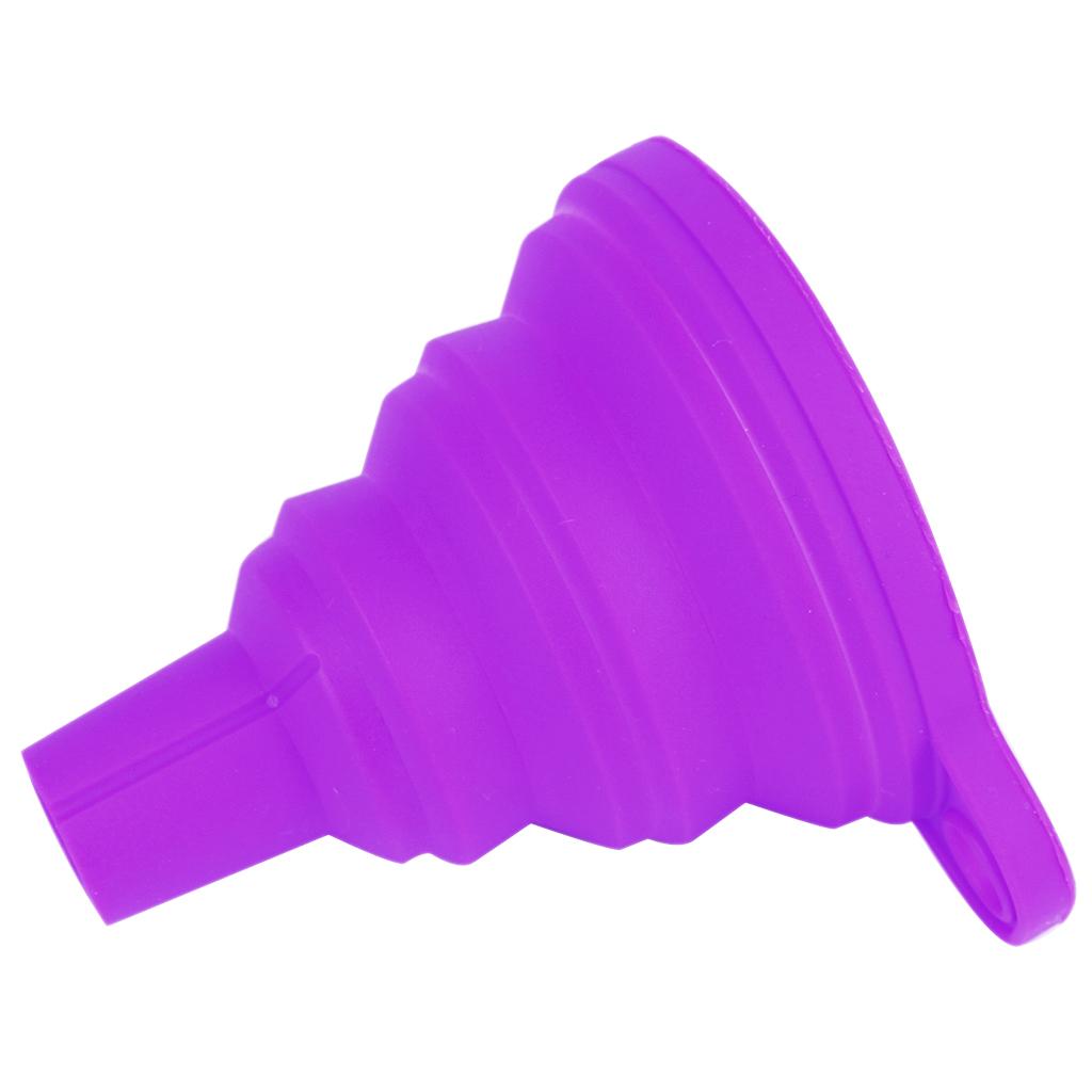 Folding Retractable Funnel Household Silicone Oil Leak Kitchen Small Liquid Purple
