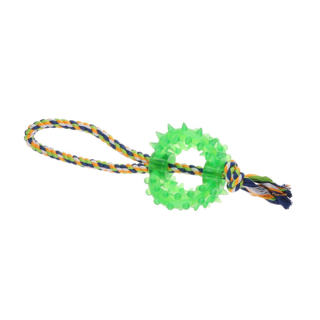 Rope Rubber Chew Toy Hard Durable Bite-Resistant Pet Animal Toy  Green