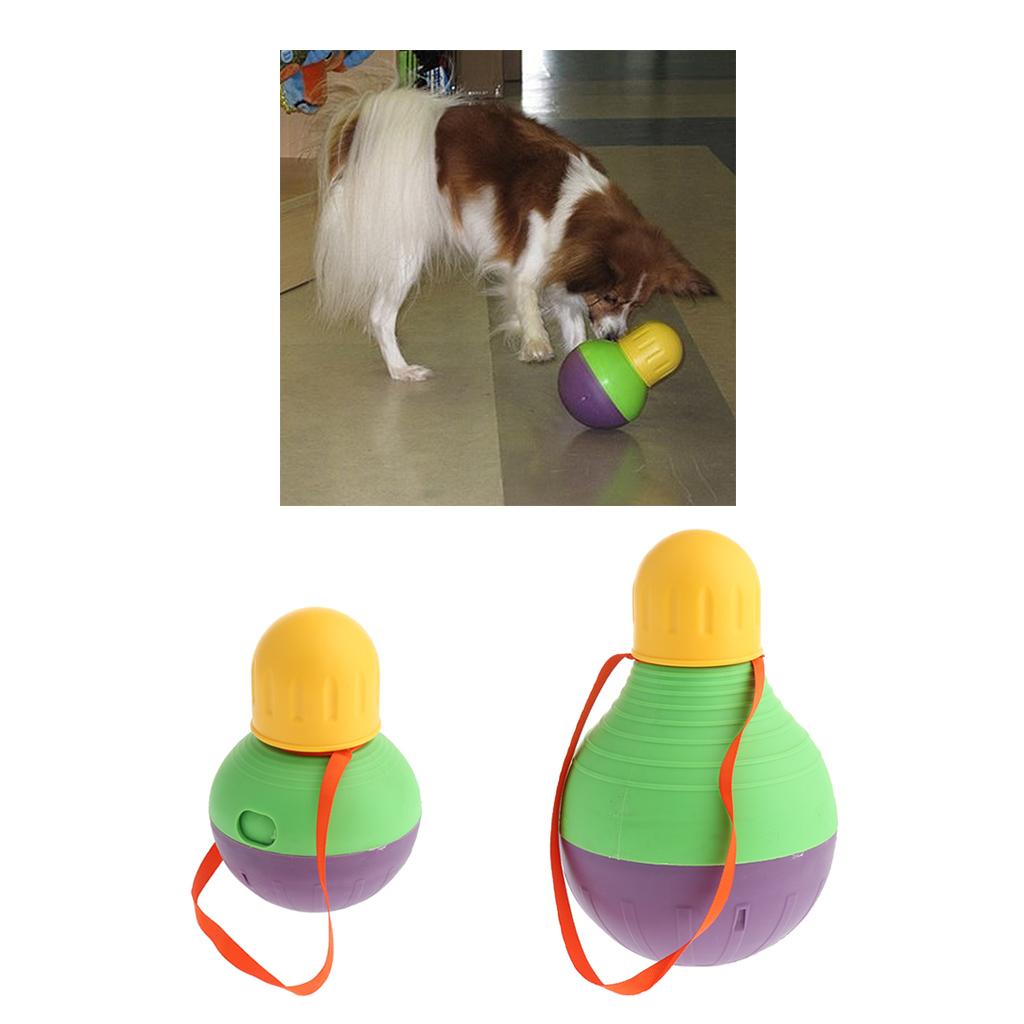 Plastic Tumbler Dog Cat Feeder Toy Bottle Shape Treat Dispenser Toy S