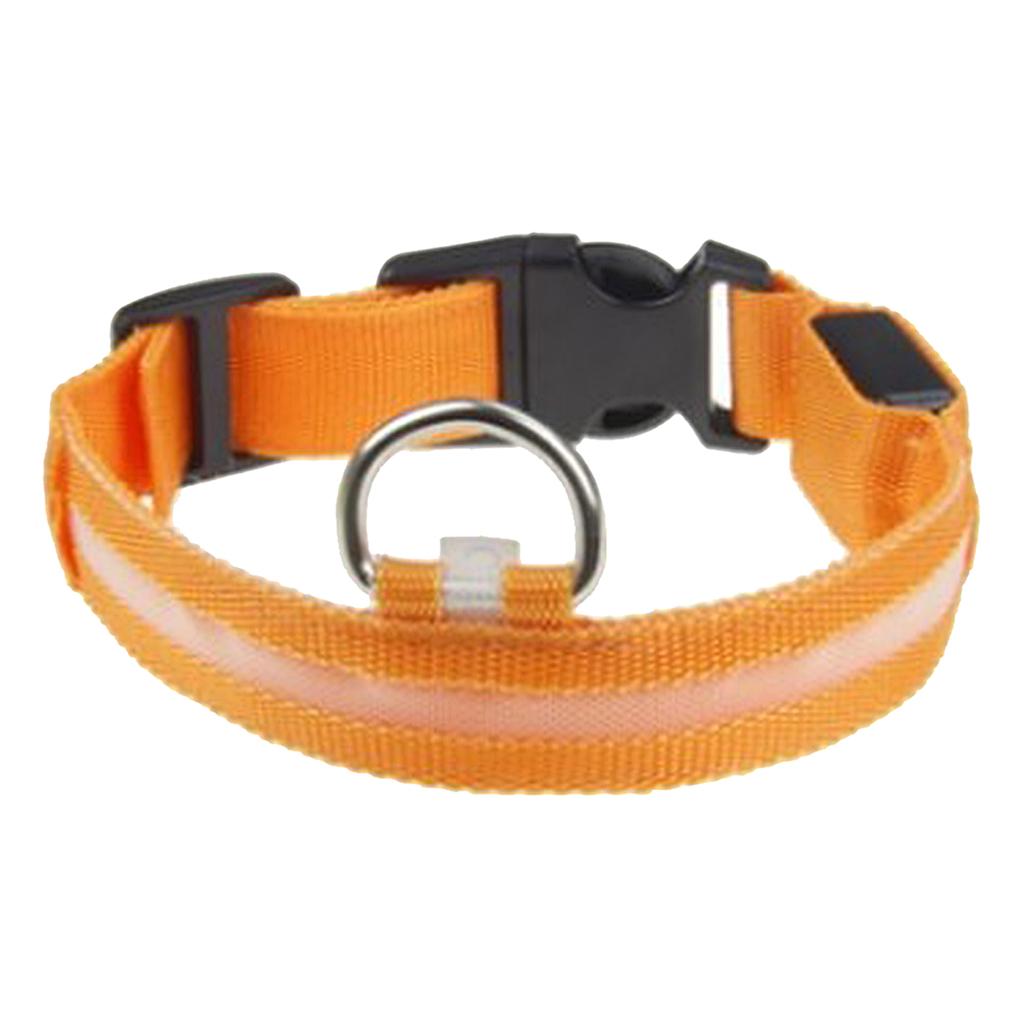 Glow In The Dark Dog Collar Bright Dog Flashing Collar Waterproof Orange