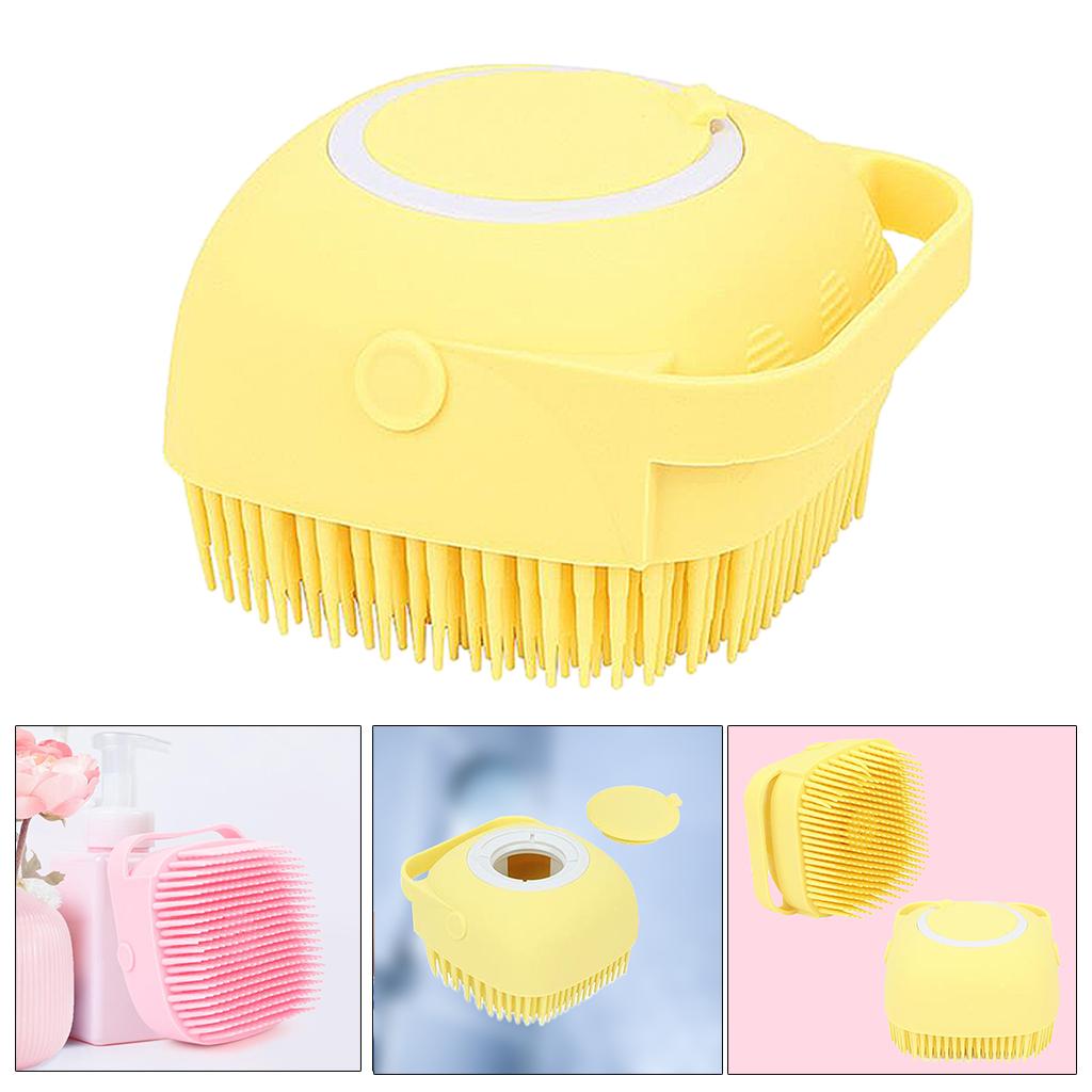 Soft Bath Body Scrubber 8x8cm Handy Massaging Brush Hair Wash Brushes Yellow