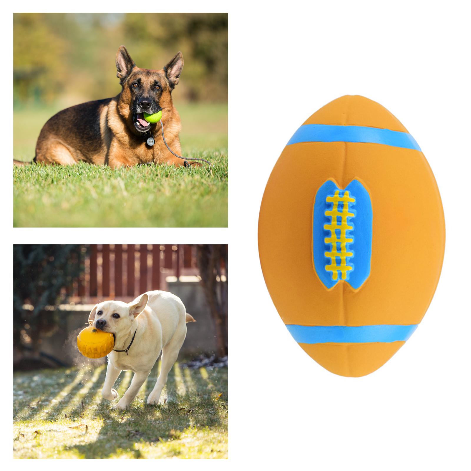 Dog Chew Toy Bite Resistant Squeaky Ball Bite Toy Teething Exercise Orange