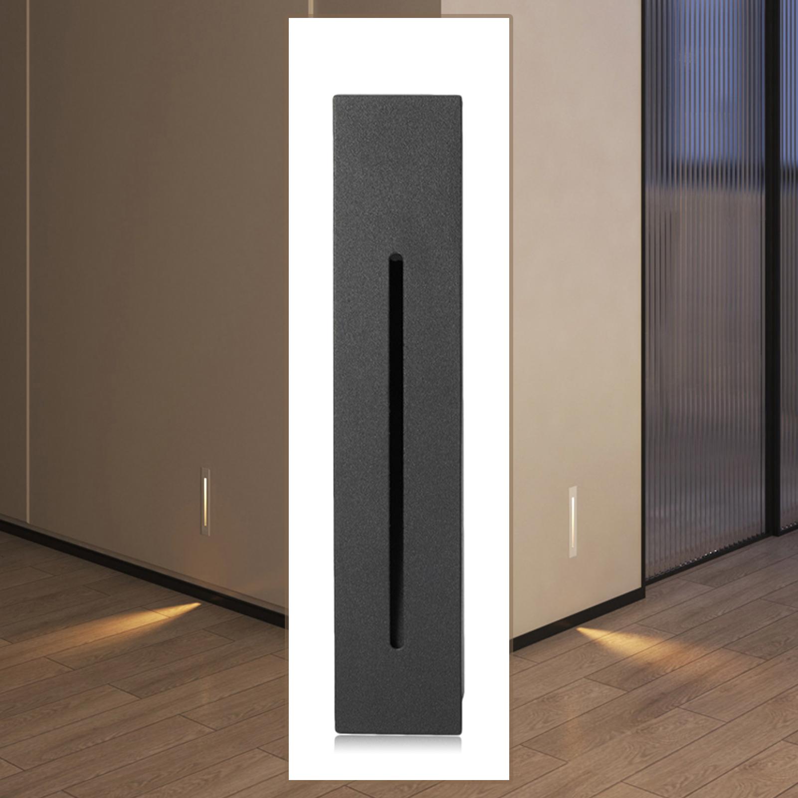 Mini Staircase Light Recessed Sconces Indoor Fixture 3W  Black Rectangle